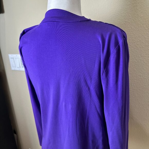 NEW NWT Ann Taylor Drape Neck Knit Top Blouse Shirt Size Large Petite Purple - Picture 6 of 9